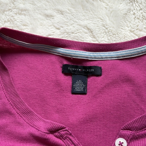 Tommy Hilfiger Pink Long Sleeve Top Button Up Large - Picture 5 of 8